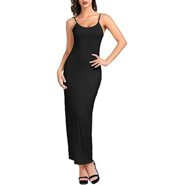 Summienlink Women's Full Slip for Under Dresses Sexy Long Sleeveless Nightgown Cami Dress | Amazon (US)