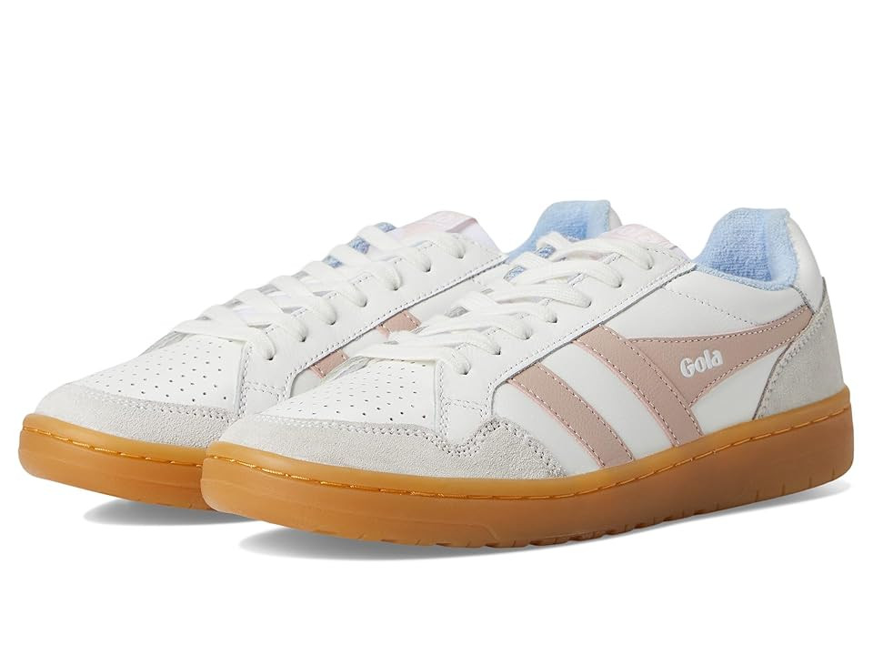 Gola Eagle '86 Women's Walking Shoes White/Rose/Air/Gum : 7 B - Medium, Leather | Zappos