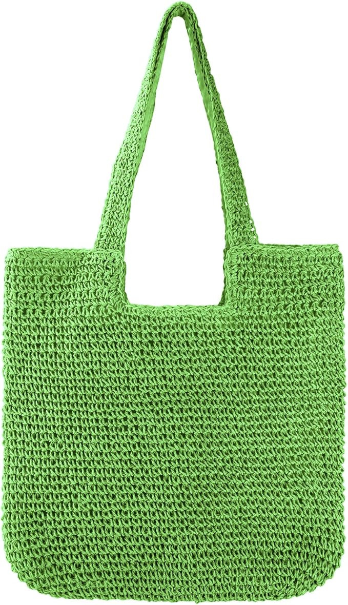 Vipost Straw Beach Tote Bag for Women Large Summer Woven Straw Bag Lightweight Foldable Shoulder ... | Amazon (US)