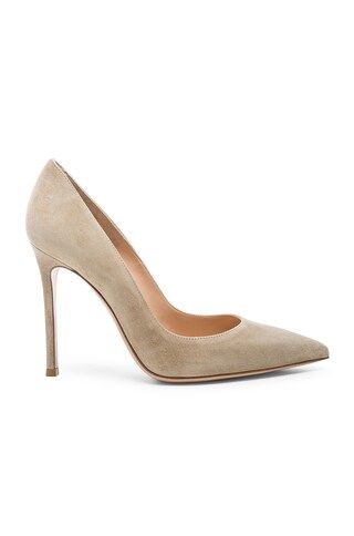 Gianvito Rossi Suede Gianvito Heels in Cashmere | FORWARD by elyse walker