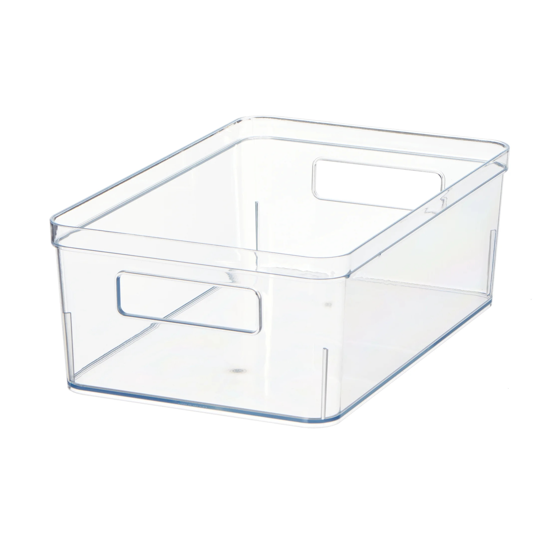 Mainstays Large Clear Plastic Pantry Storage Organizer Bin, Kitchen Cabinet, Fridge and Shelf Sto... | Walmart (US)