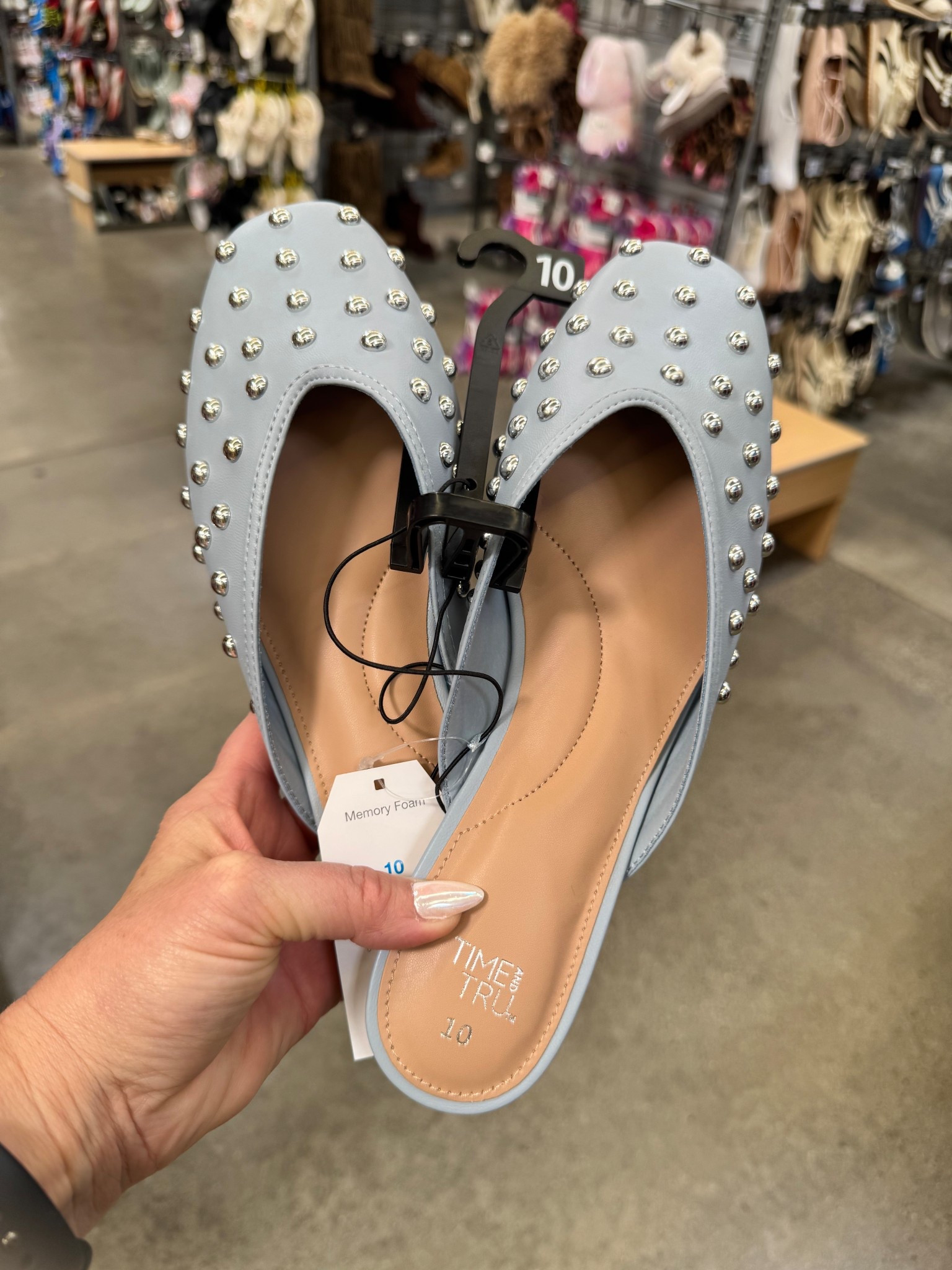 Cutest slides!  And cushy soles 🙌🏻 Run a little small (sized up 1 whole size) 

🔎 walmart finds, cute shoes, summer shoes, slip on shoes, women’s slip on shoes, womens summer flats, studded shoes, mule shoes, affordable shoes for women, shoes you can dress up or down, styled with bags #LTKshoes

#LTKootd #LTKgrwm