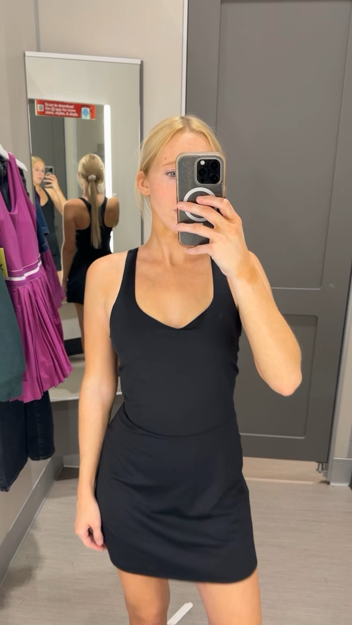 Target activewear 30% off! 😍 How cute is this athletic dress?

Black tennis dress
•wearing size XS, fits try to size
•I love the neckline and racerback!
•built-in shorts with pockets
•supportive and had built-in pads

It’s the perfect athleisure outfit for running errands, school pick up, or working out and playing tennis. I’ll share some more Target outfits & other Target finds below!

#LTKVideo #LTKActive #LTKSaleAlert