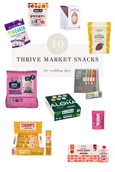 Favorite snacks from Thrive Market to keep us fueled on wedding days. 

#LTKFind #LTKunder50 #LTKwedding