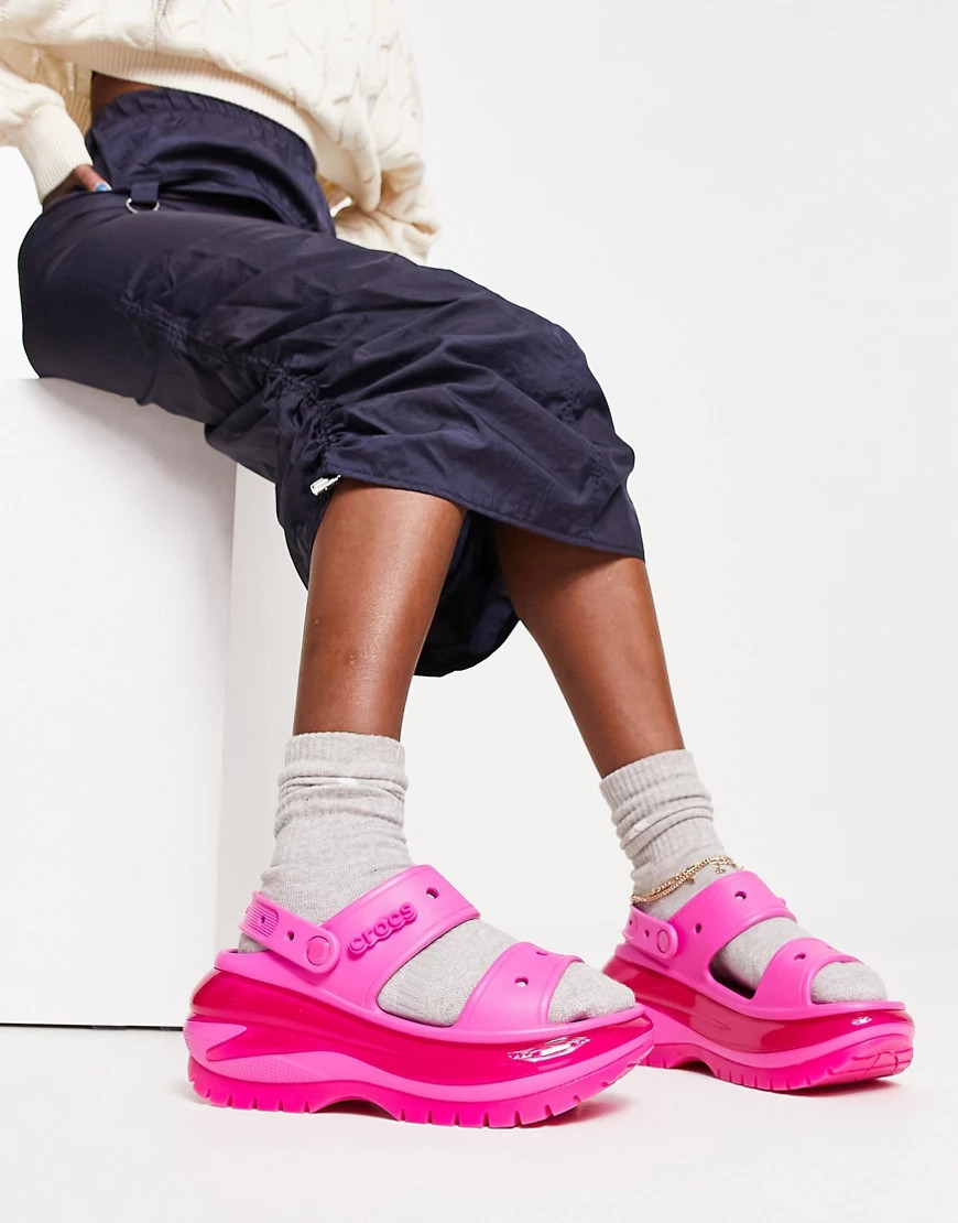 Crocs mega crush sandals in juice-Pink | ASOS (Global)