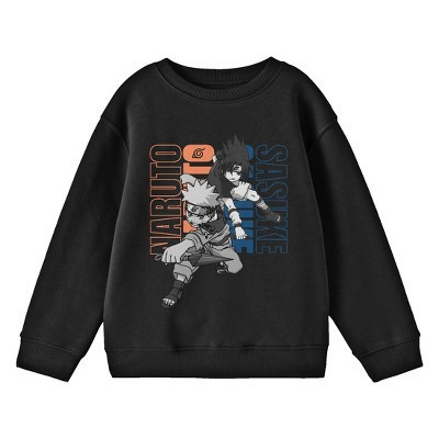 Naruto Kakashi & Sasuke Crew Neck Long Sleeve Youth Black Sweatshirt
-Small | Target