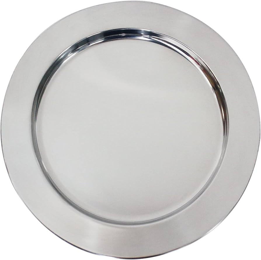 13" Stainless Steel Handmade Charger Plates, Silver Charger Plates, Metal Silver Chargers for Din... | Amazon (US)