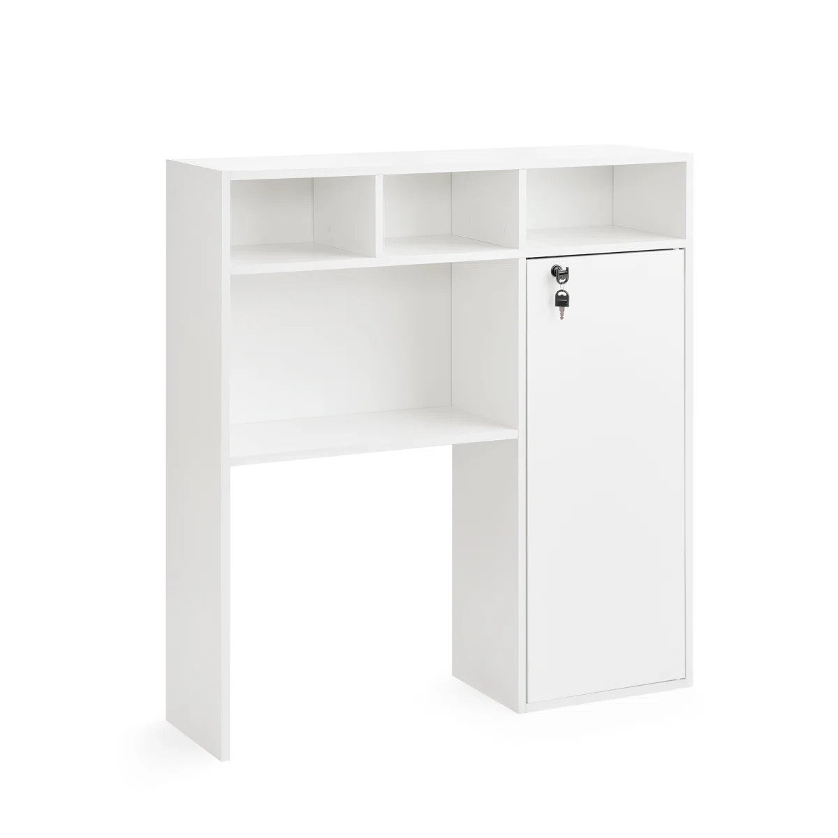 Yak About It\u00ae Locker Safe College Desk Bookshelf Dorm Hutch - White | Wayfair North America
