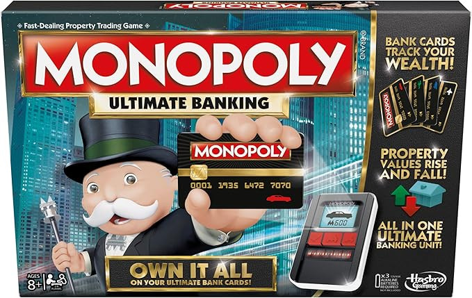 Hasbro Gaming Monopoly Ultimate Banking Edition Board Game for Families and Kids Ages 8 and Up, E... | Amazon (US)