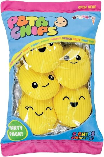 iscream Play with Your Food! Potato Chip Fleece Play Pillow Set with Embriodered Accents | Amazon (US)