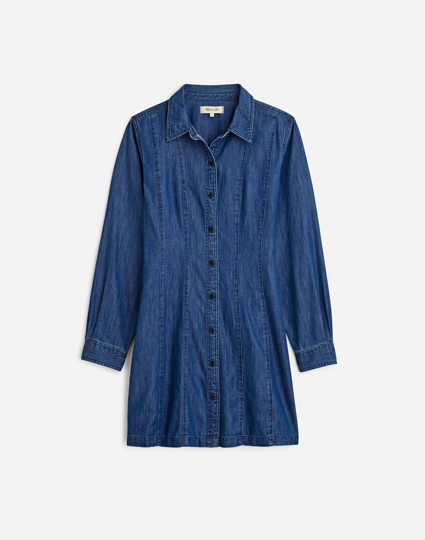 Denim Seamed Mini Dress in Clearfield Wash | Madewell