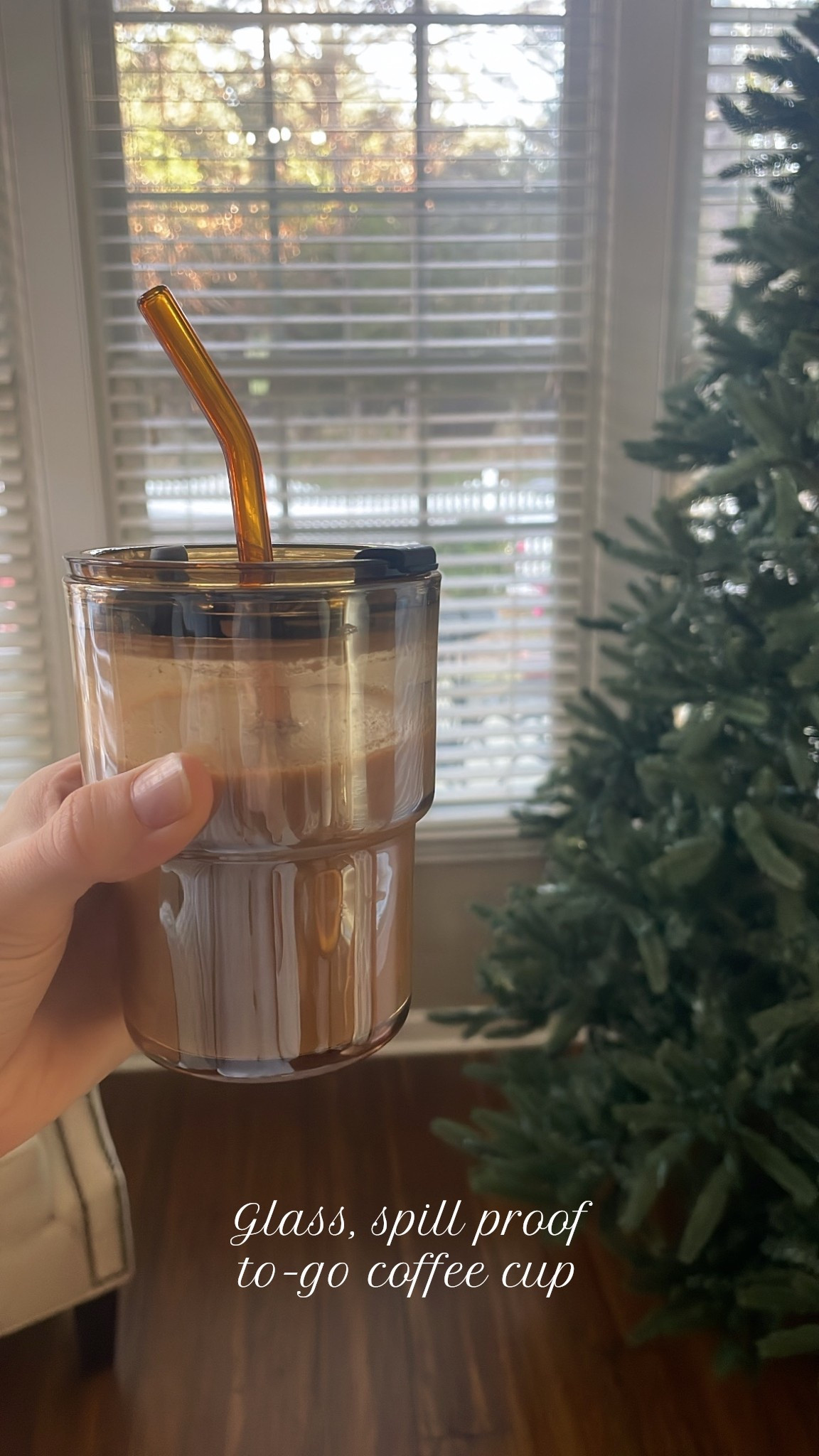 The cutest glass coffee cup! 
SPILL PROOF! 
There’s even a rubber stopper around the optional straw  

#LTKHoliday #LTKmorningroutine #LTKCyberWeek