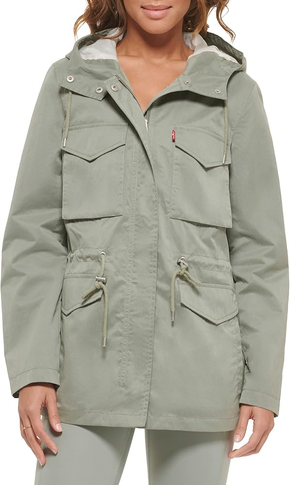 Levi's Women's Plus Four Pocket Hooded Military Jacket | Amazon (US)