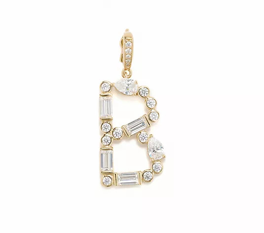 Make Your Selection: Diamonique x Lulu Frost Initial Charm Enhancer, 14k Plated | QVC