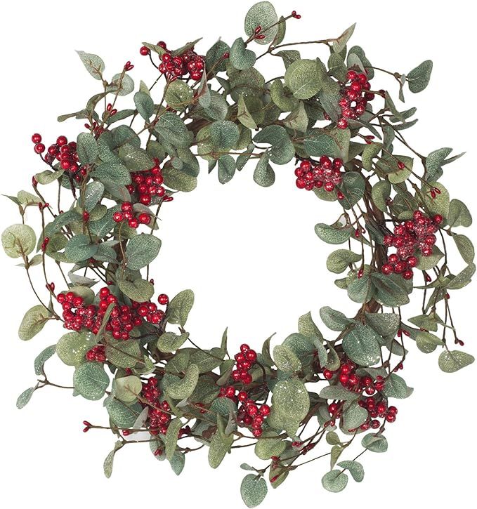 18 Inch Christmas Wreath Christmas Decorations  with Berries Winter Wreath | Amazon (US)