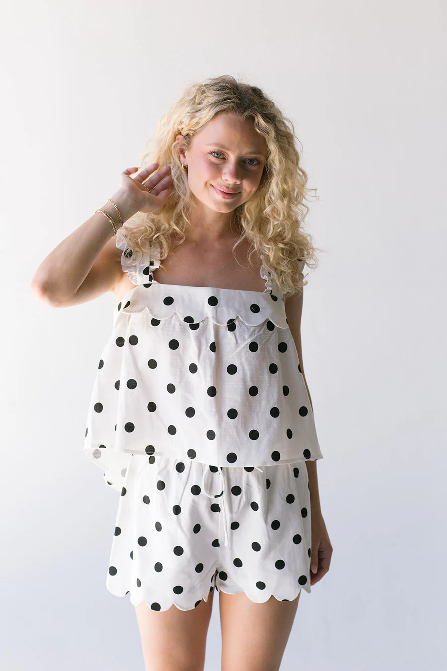 Roxy Polka Dot Top and Shorts Set - Off White | Fancyd Boutiqe