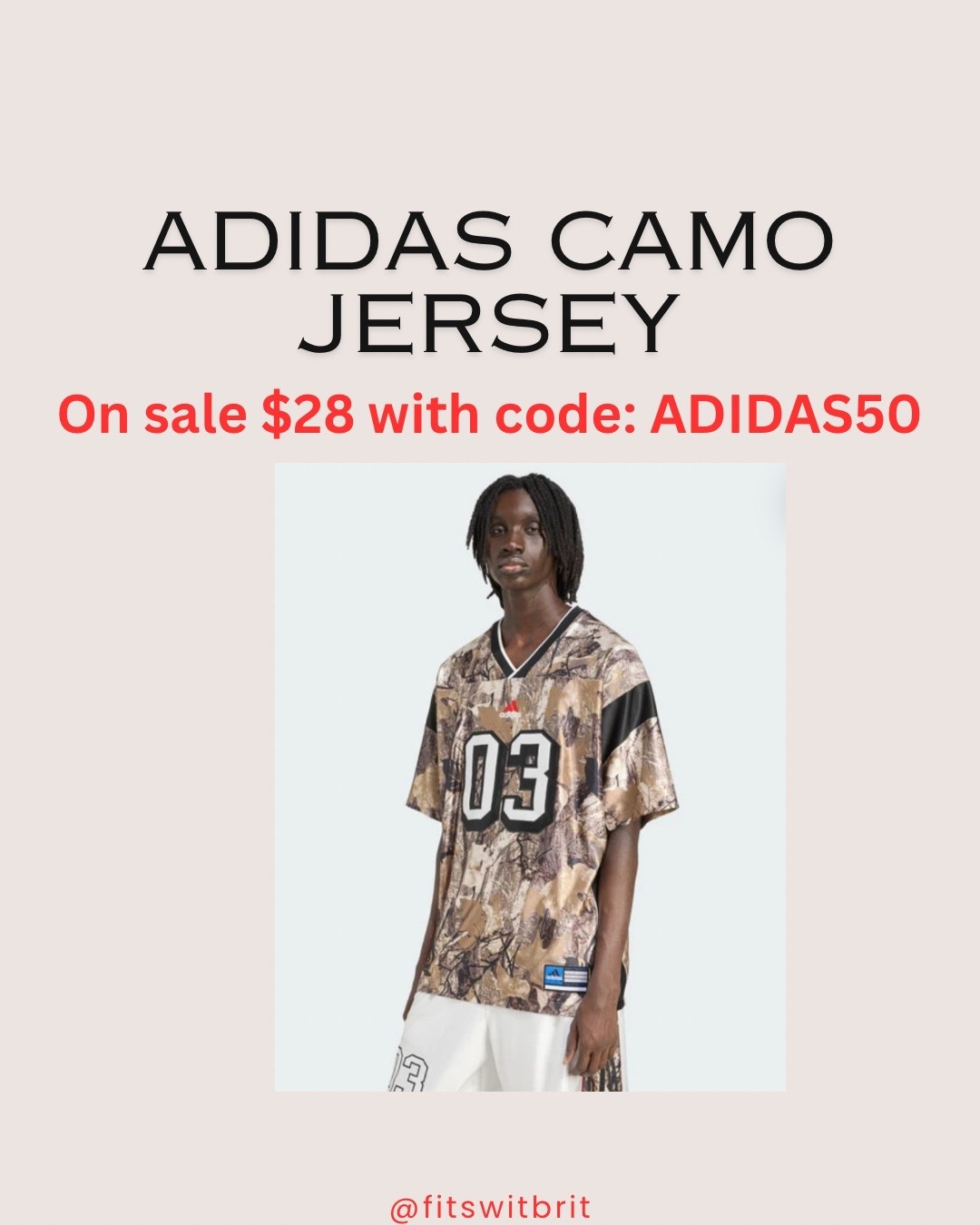 Adidas Camo jersey on sale $28 with code: ADIDAS50

#LTKGiftGuide #LTKMens #LTKFindsUnder50