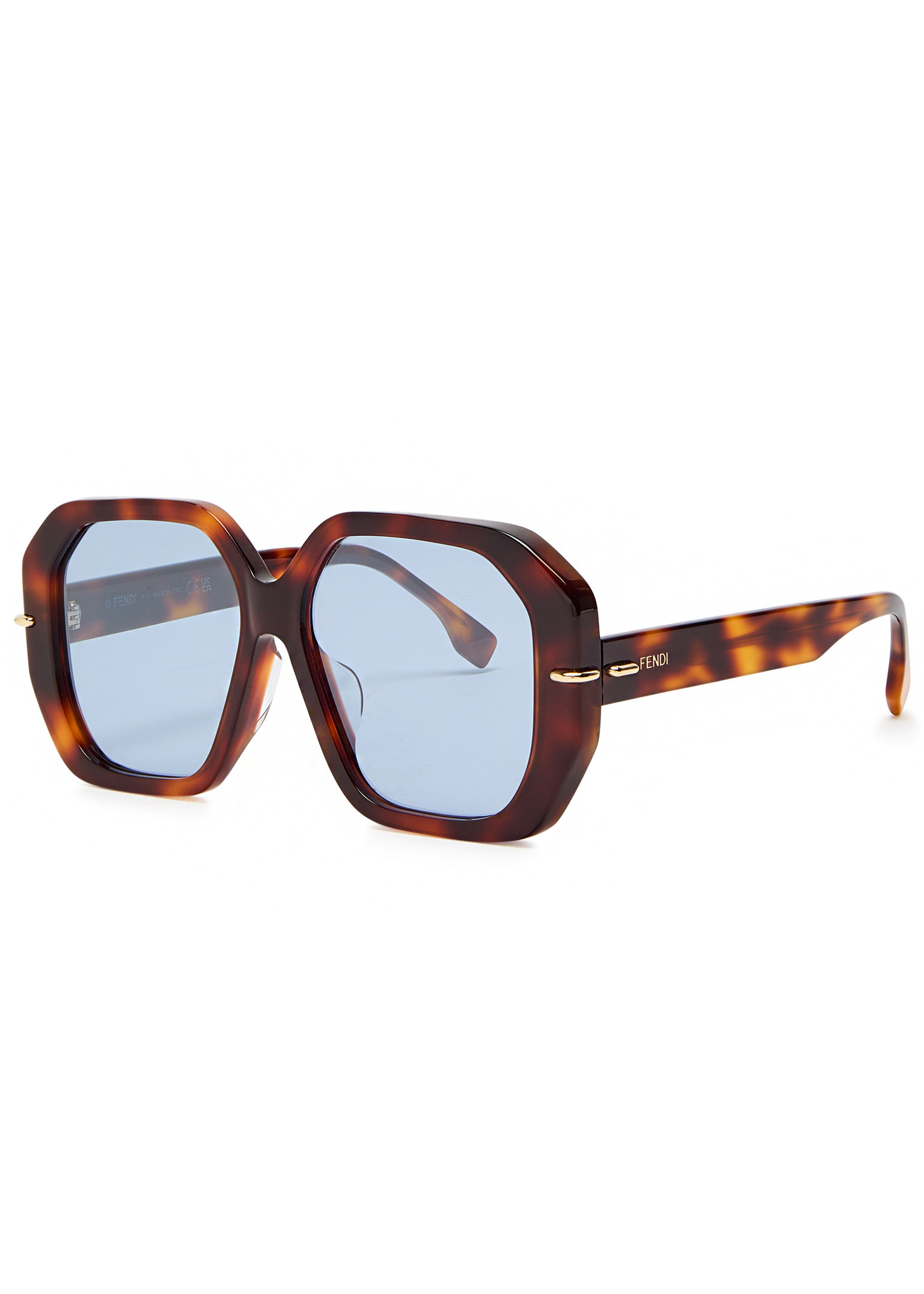 Fendi Selleria oversized hexagon-frame sunglasses | Harvey Nichols