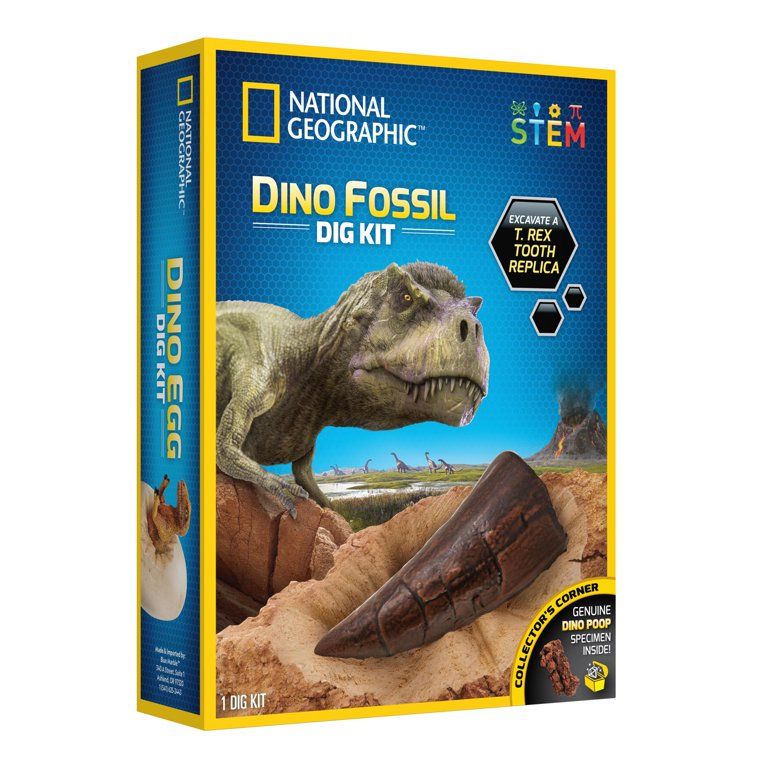 NATIONAL GEOGRAPHIC Dino Fossil Dig Kit - Dig up a T.Rex Tooth Replica | Walmart (US)