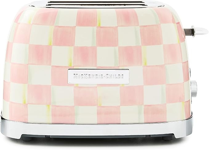MACKENZIE-CHILDS 2-Slice Toaster, Decorative Toaster for Kitchen, Pink-and-White Rosy Check | Amazon (US)
