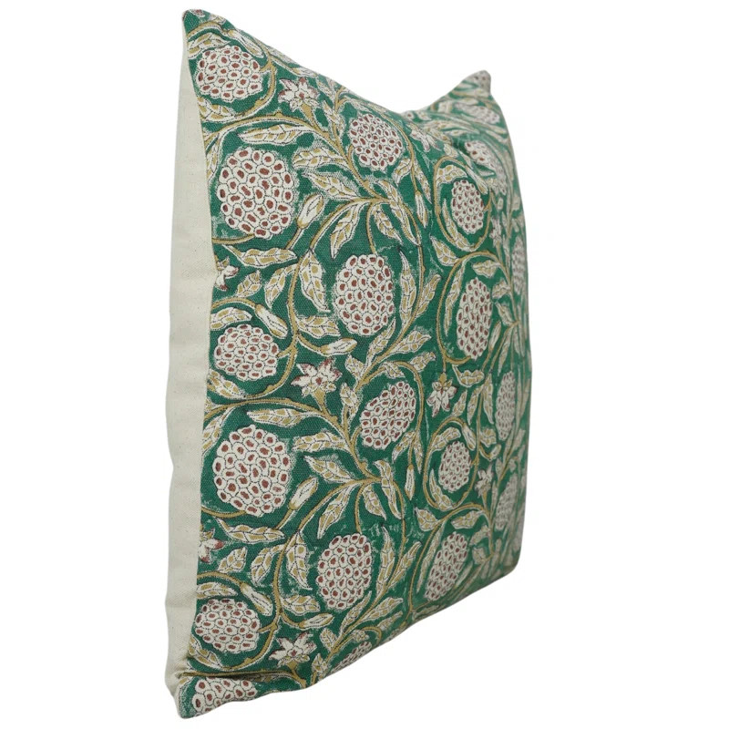 Floral Cotton Indoor/Outdoor Reversible Pillow Cover | Wayfair North America