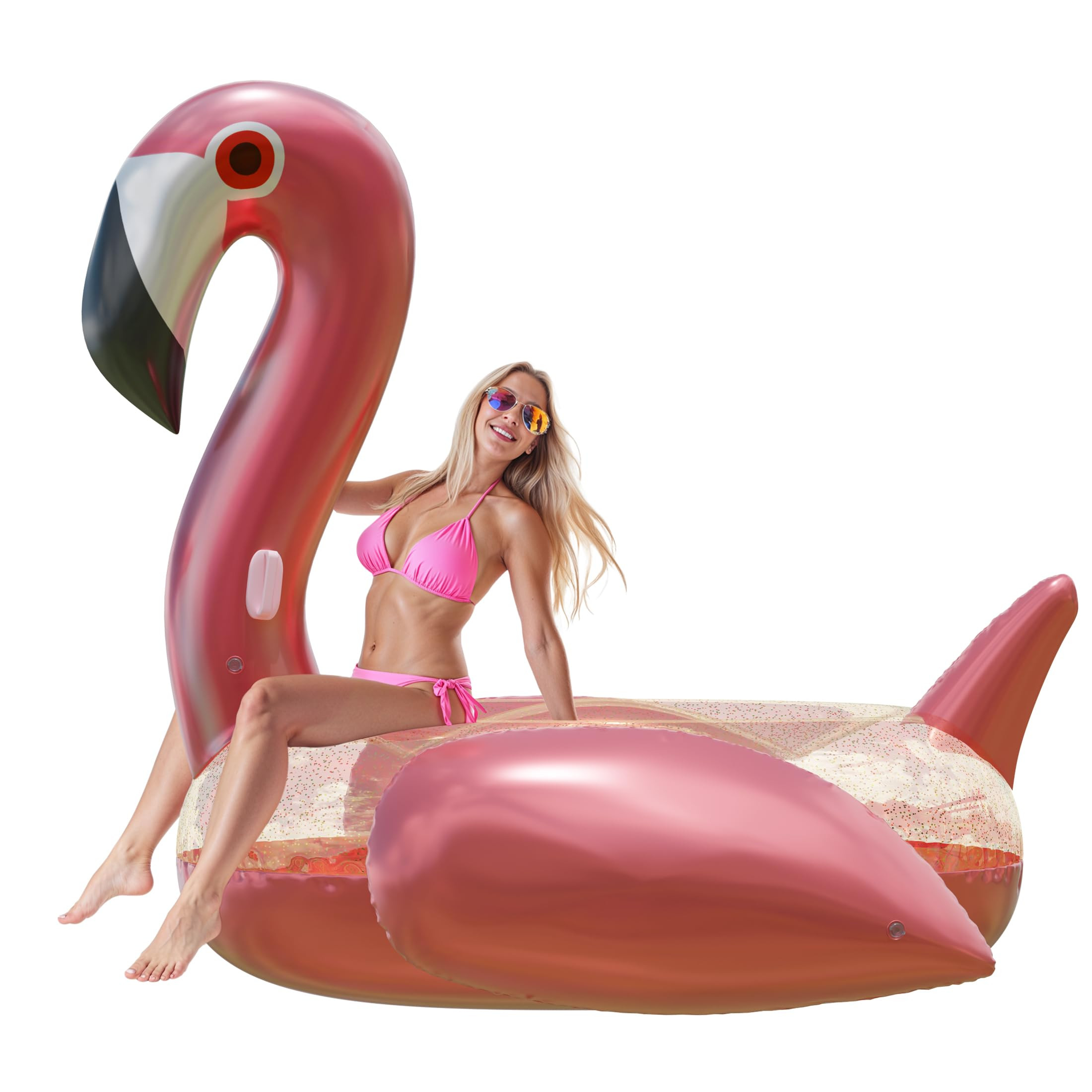 JAMBO 78 x 70 Huge Famingo Ride On, Inflatable Tanning Pool Float-Flamingo Float for Adults & Kid... | Amazon (US)