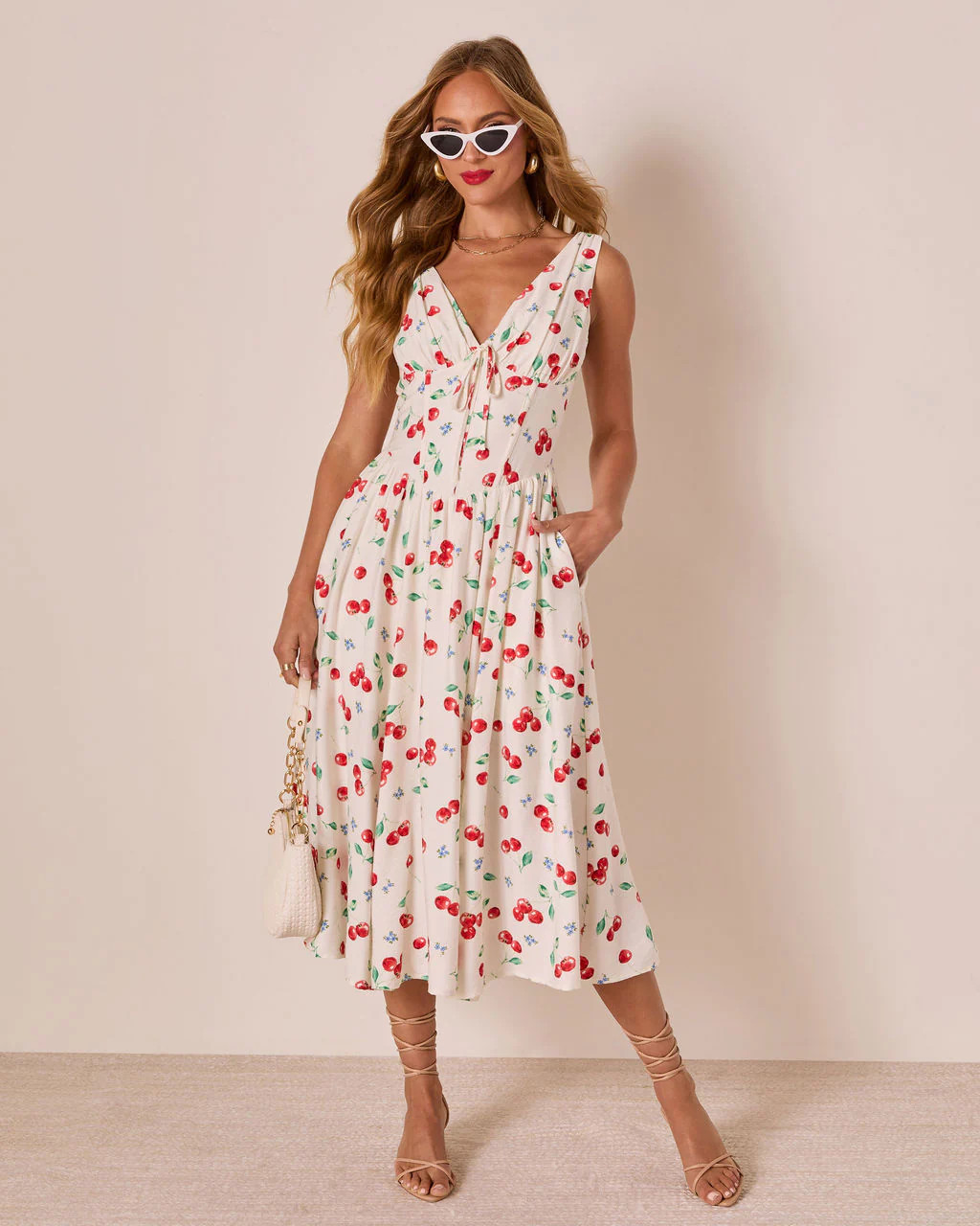 Sweet Tart Cherry Print Midi Dress | VICI