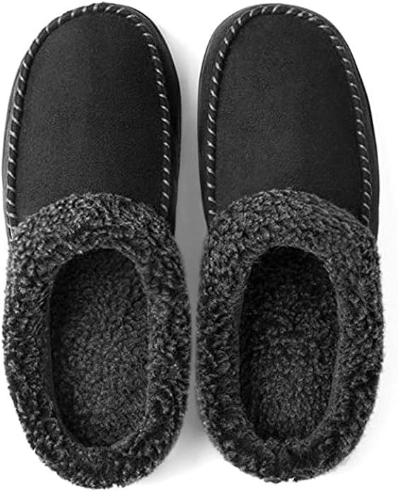 ULTRAIDEAS Men's Cozy Memory Foam Moccasin Suede Slippers with Fuzzy Plush Wool-Like Lining, Slip... | Amazon (US)