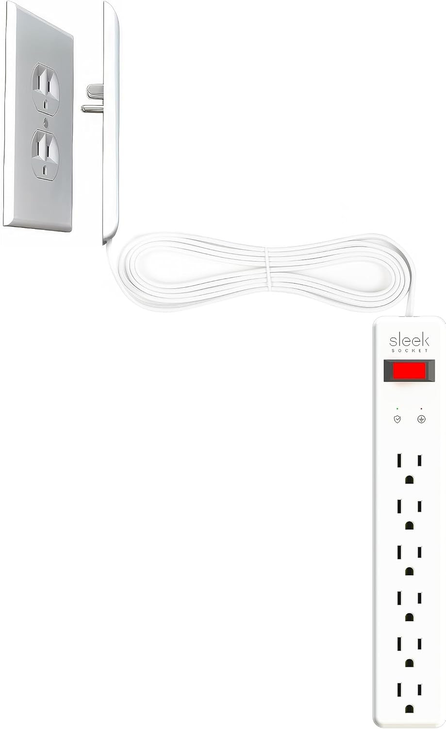 Sleek Socket - The Original & Patented Ultra-Thin Outlet Concealer • with 6 Outlet Surge Protec... | Amazon (US)