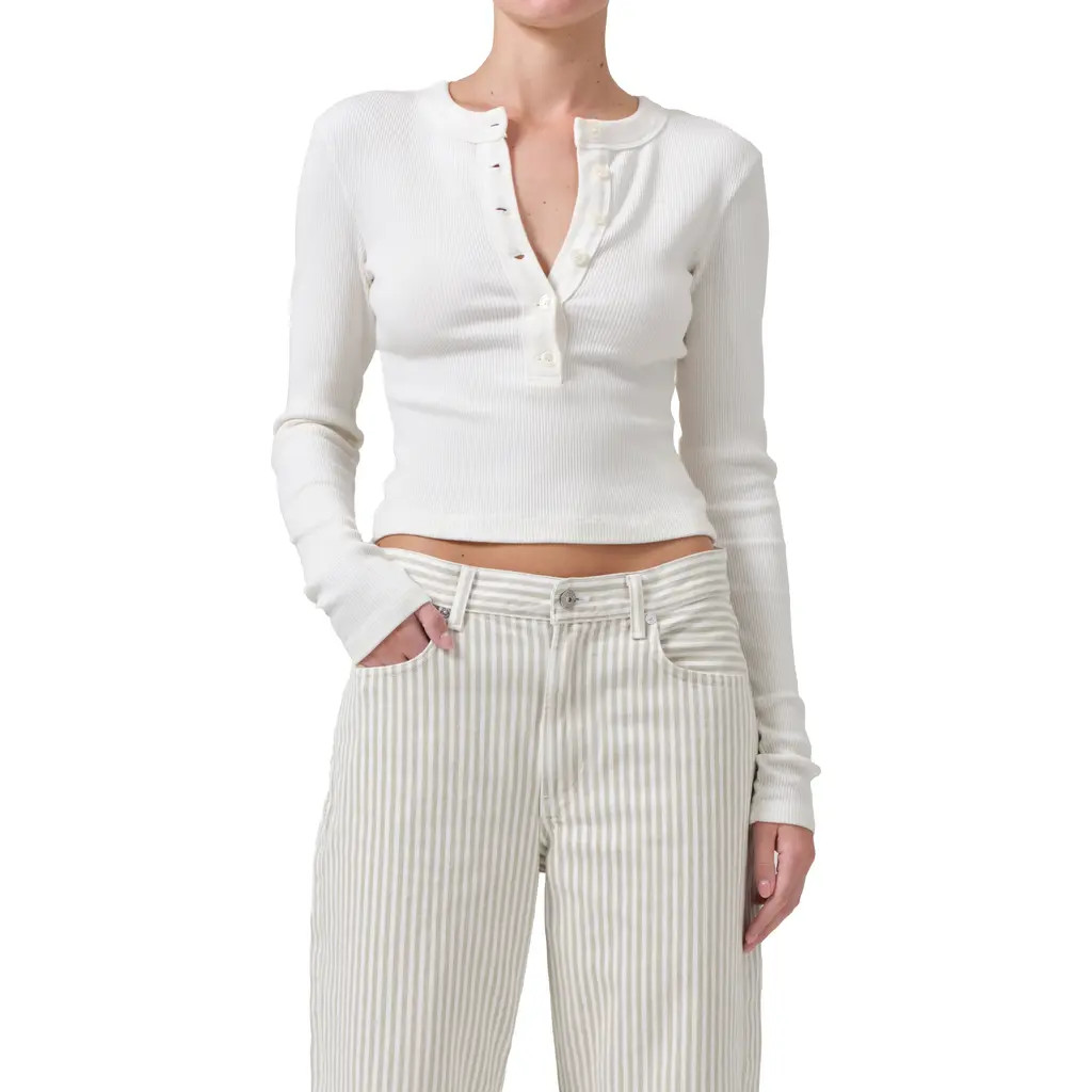 Citizens of Humanity Varra Rib Henley in Pashmina at Nordstrom, Size Large | Nordstrom