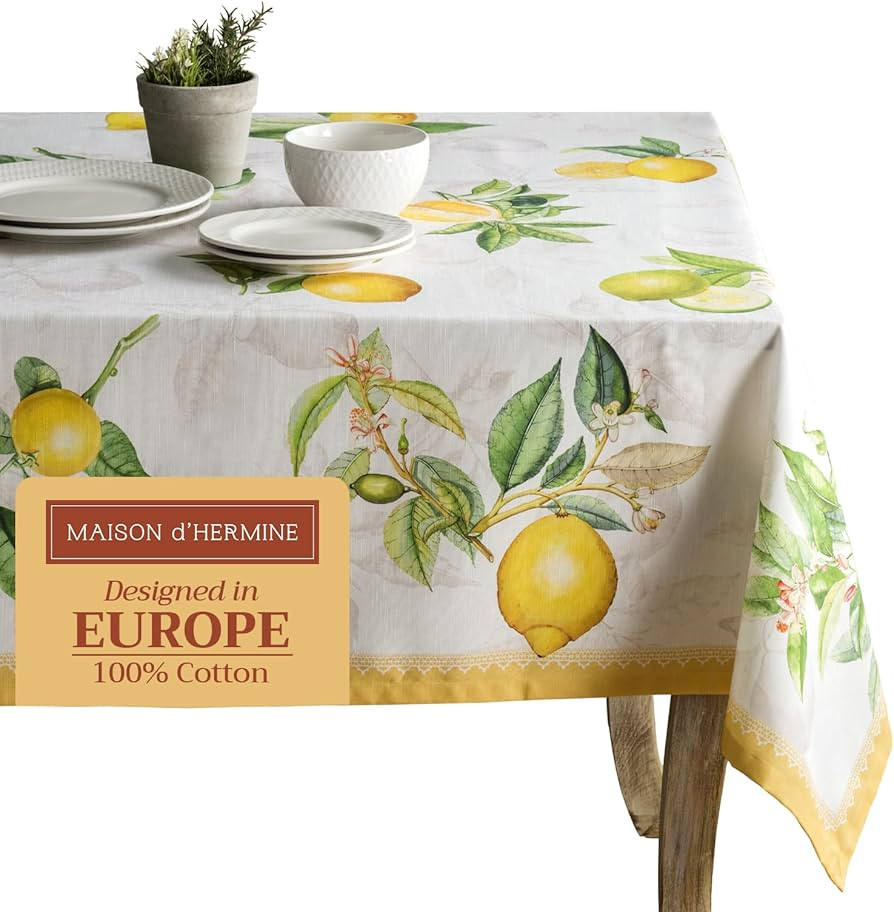 Maison d'Hermine Table Cloth Rectangle Table 100% Cotton 60 x 90 Inches Tablecloth Reusable Decor... | Amazon (US)