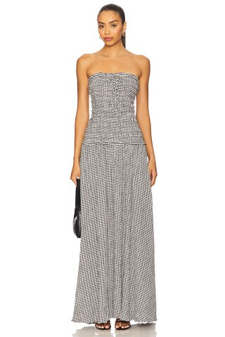 Lovers and Friends Gale Maxi Dress in Black & Ivory Check from Revolve.com | Revolve Clothing (Global)