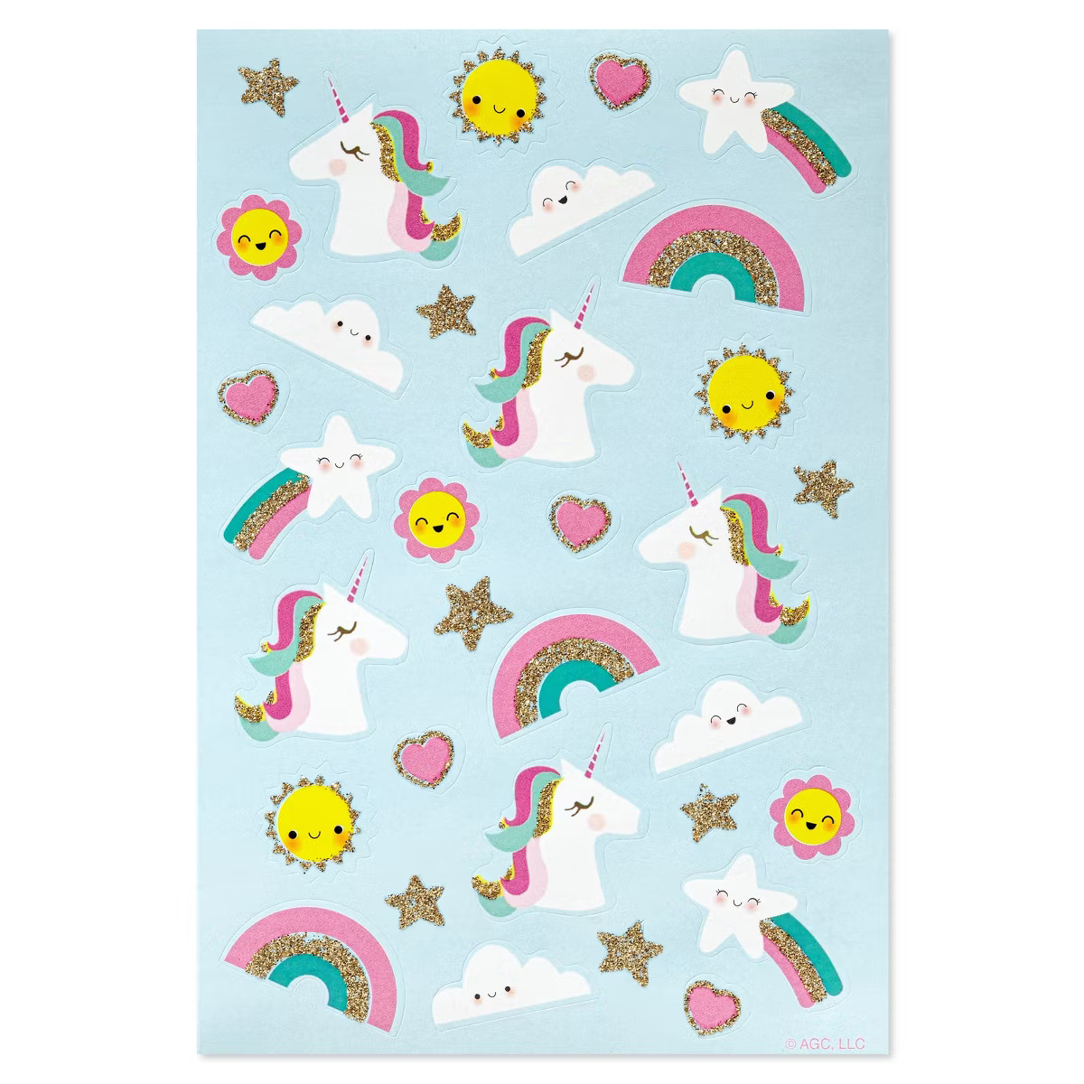66ct 2 Sheets Glittery 3D Puffy Stickers For Girls and Kids' Magical Unicorn and Rainbows | Target
