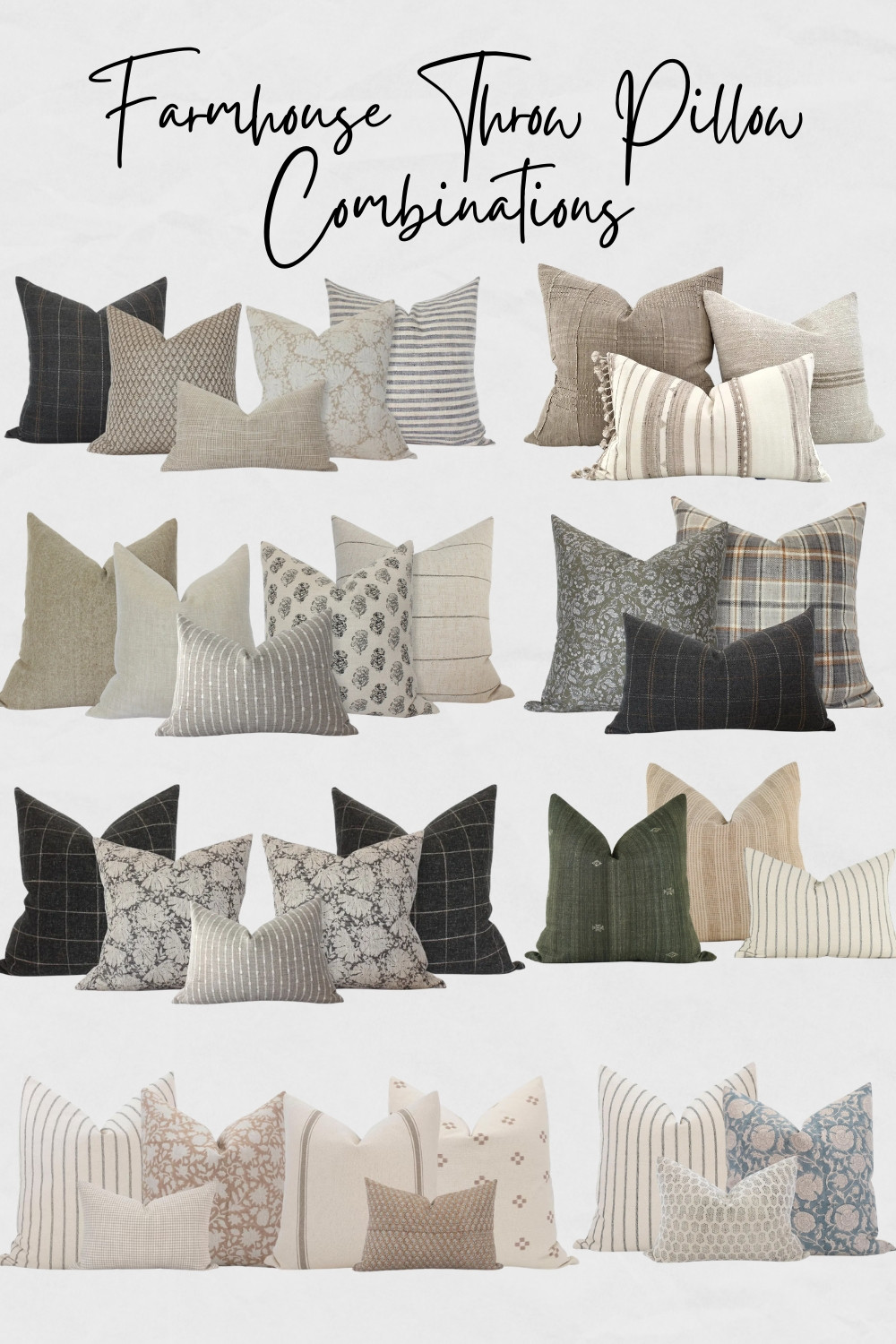Farmhouse throw pillow combinations, Modern Farmhouse throw pillows for living room, Farmhouse pillows for bedroom, Throw Pillows for farmhouse Interiors, Throw Pillows for Modern Farmhouse home

#throwpillows #modernfarmhouse #farmhousedecor #farmhousepillows #farmhousethrowpillows  

 #LTKSpringSale #LTKHome #LTKSaleAlert