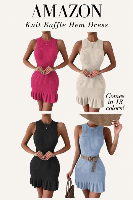 Amazon knit ruffle hem mini dress! Comes in 13 colors and is TTS

Spring dress, date night dress, mini dresss

#LTKfindsunder50 #LTKstyletip