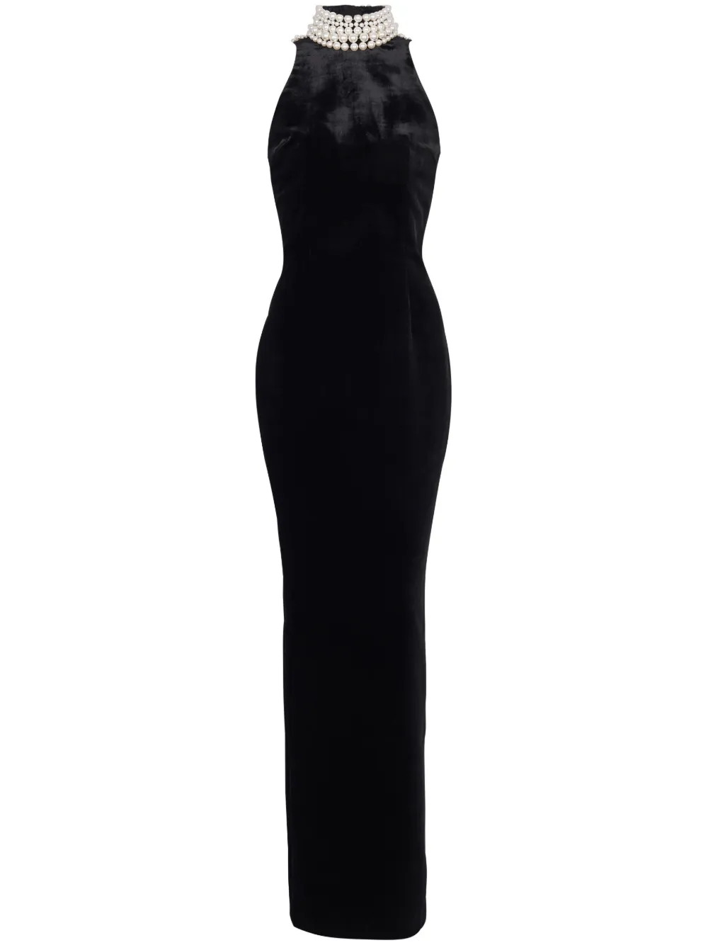 Balmain Faux pearl-embellished Velvet Gown - Farfetch | Farfetch Global