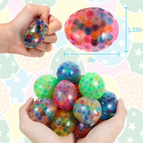 12 Pack Easter Eggs Sensory Stress Ball Fidget Toys for Kids, Squishy Squeeze Balls Filled with Wate | Amazon (US)