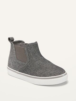 Unisex Chambray Mid-Top Slip-On Sneakers for Toddler | Old Navy (US)