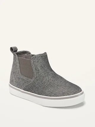 Unisex Chambray Mid-Top Slip-On Sneakers for Toddler | Old Navy (US)