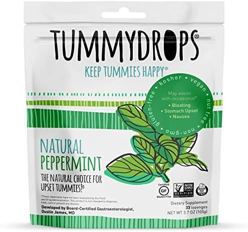 Natural Peppermint Tummydrops (Resealable Bag of 33 Individually Wrapped Drops) Certified Oregon ... | Amazon (US)