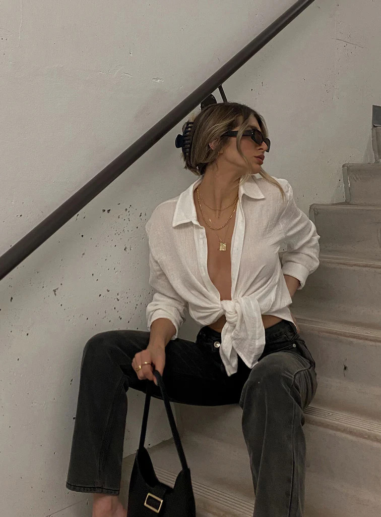 Mahalia Shirt White | Princess Polly US