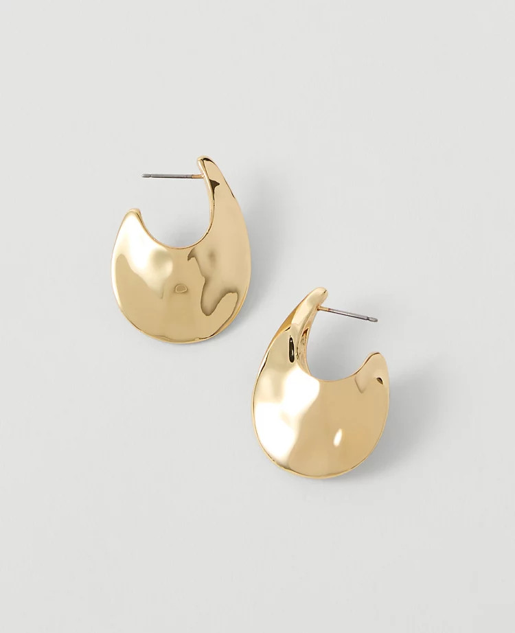 Hammered Metal Hoop Earrings | Ann Taylor