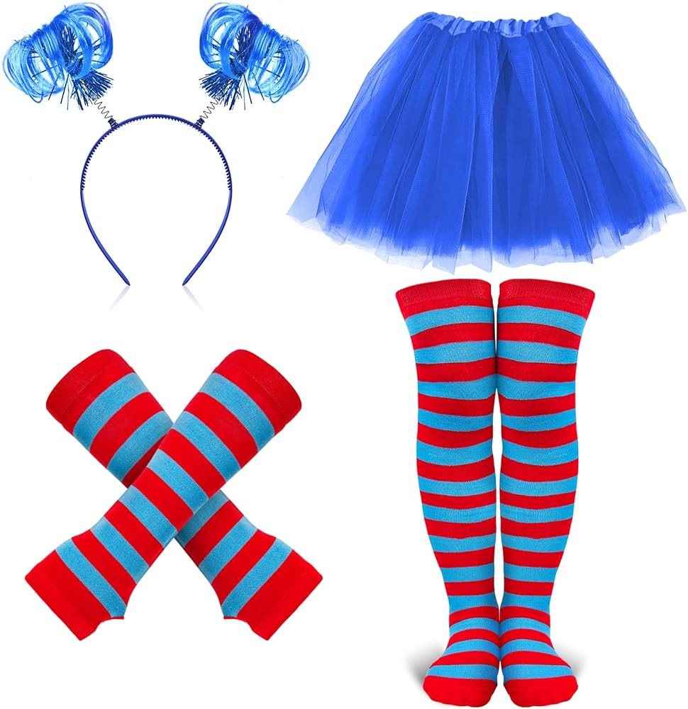 Senker Fashion 80s Costume Accessories Outfits for Women Tutus Skirt Headband Ponytails Striped T... | Amazon (US)