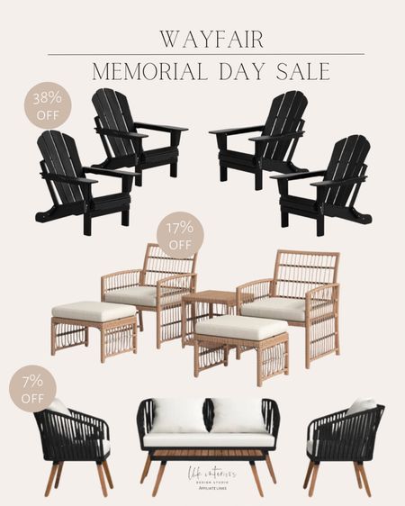 Wayfair Memorial Day Sale 
Folding Adirondack chair set of 4 / outdoor seating group with cushions / 

#LTKHome #LTKSeasonal #LTKSaleAlert