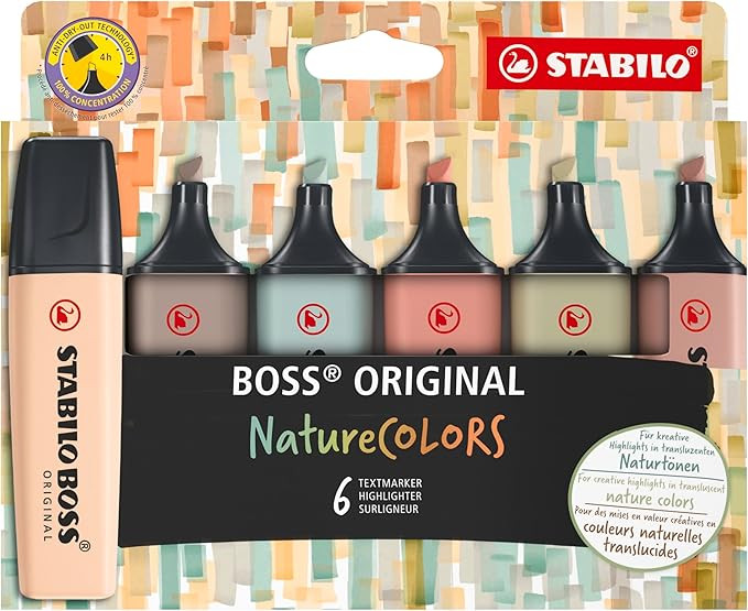 STABILO BOSS ORIGINAL NatureCOLORS - Highlighter | Amazon (UK)