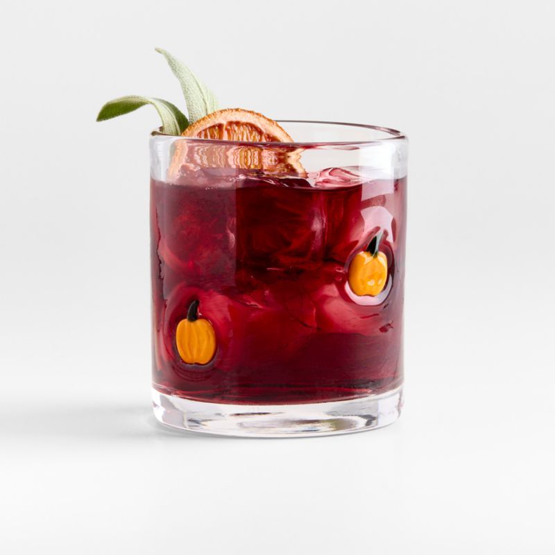 Pumpkin Icon 14-Oz. Double Old-Fashioned Glass + Reviews | Crate & Barrel | Crate & Barrel