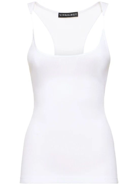 Ribbed jersey invisible straps top | Luisaviaroma