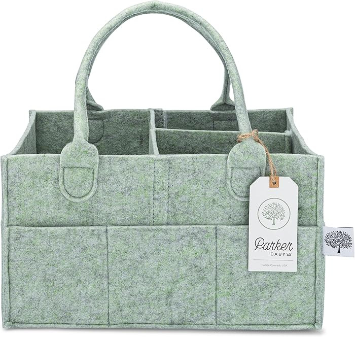 Parker Baby Diaper Caddy - Nursery Storage Bin and Car Organizer for Diapers and Baby Wipes - Sag... | Amazon (US)
