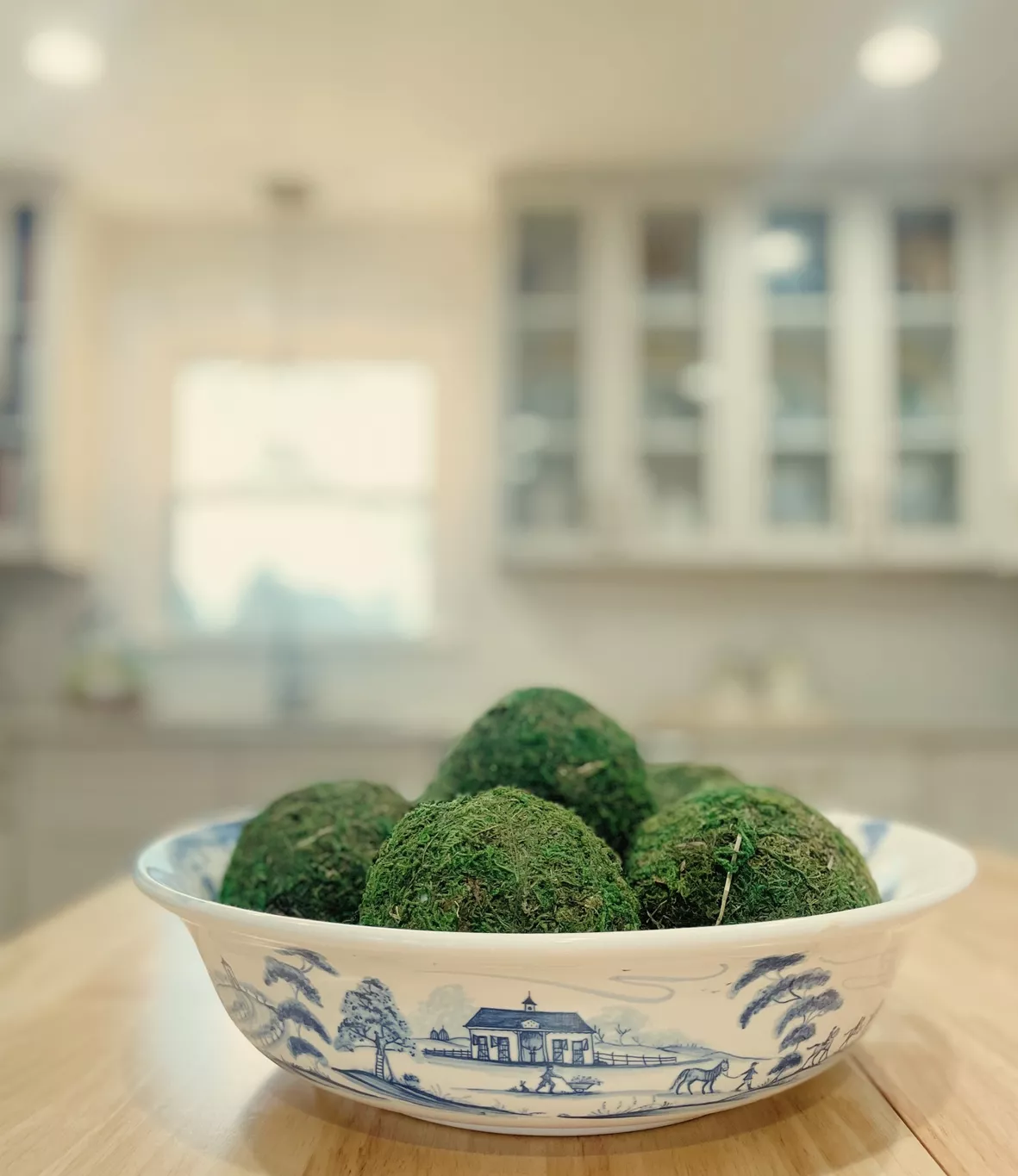 BYHER Natural Green Moss Decorative Ball,Handmade (3.5-Set of 6)