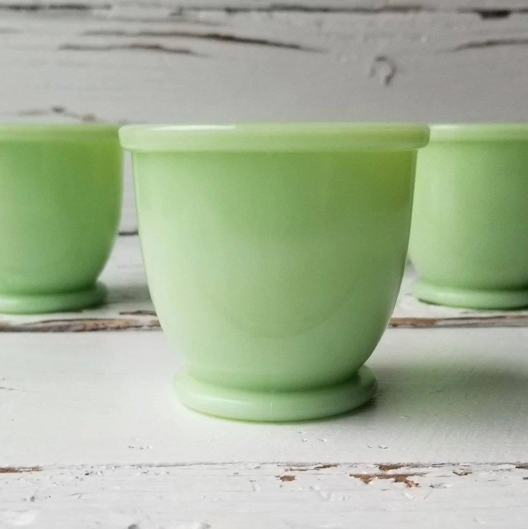 Jadeite Egg Cup Vintage Jeannette Glass Jadite Egg Cup Jadite Custard Cup Match Holder Uranium Gl... | Etsy (US)